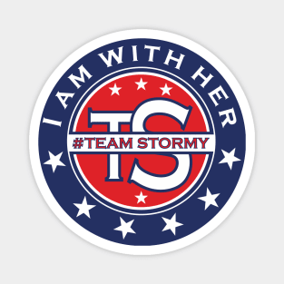 Team Stormy I Am With Her Political Red Blue White Typography With White Stars Magnet